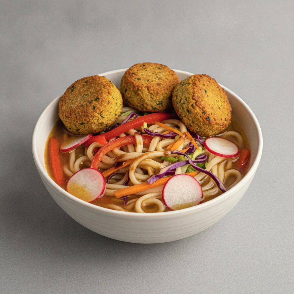 Ramen Bowl with Baked Falafel Ramen Bowl with Baked Falafel