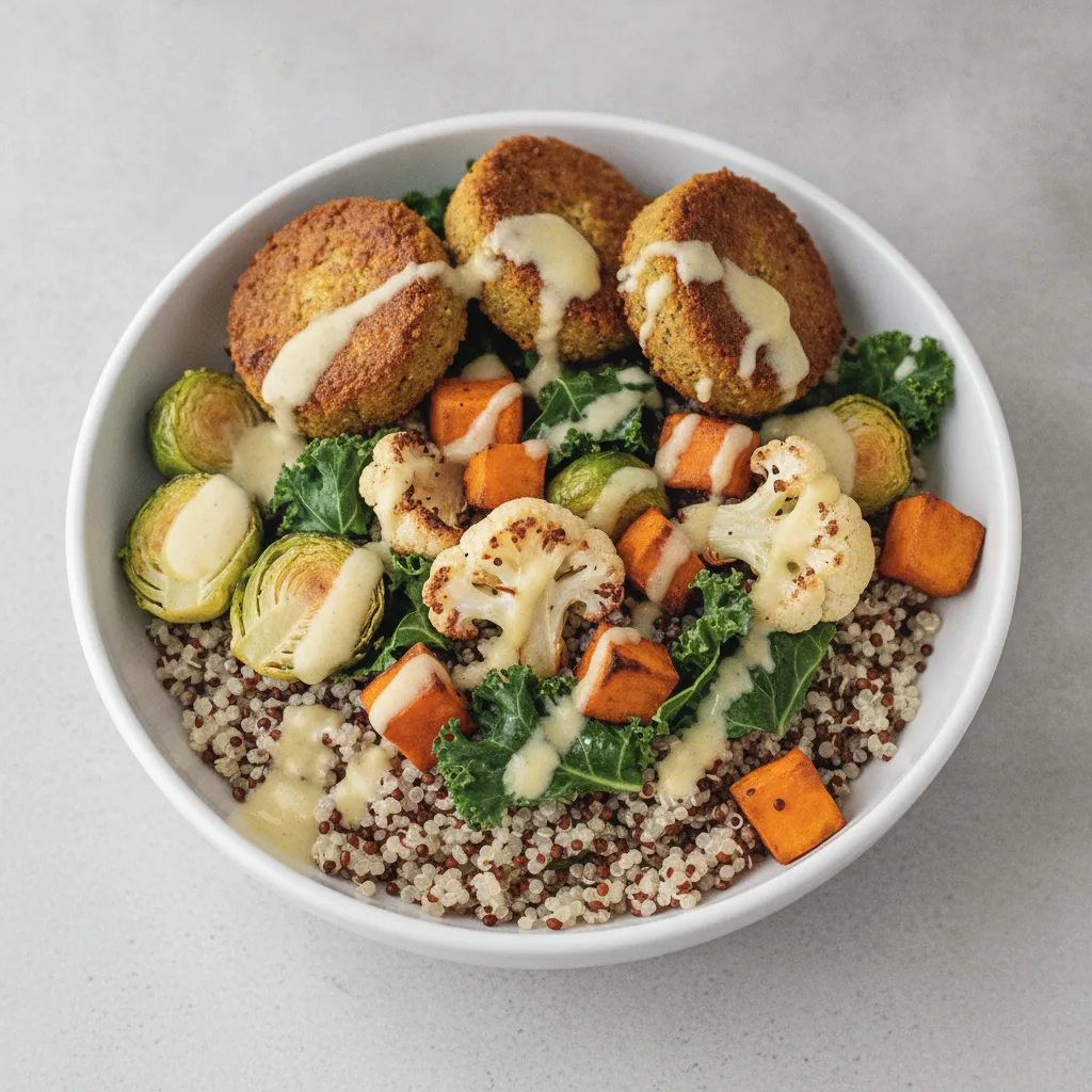 Quinoa Bowl with Baked Falafel Quinoa Bowl with Baked Falafel