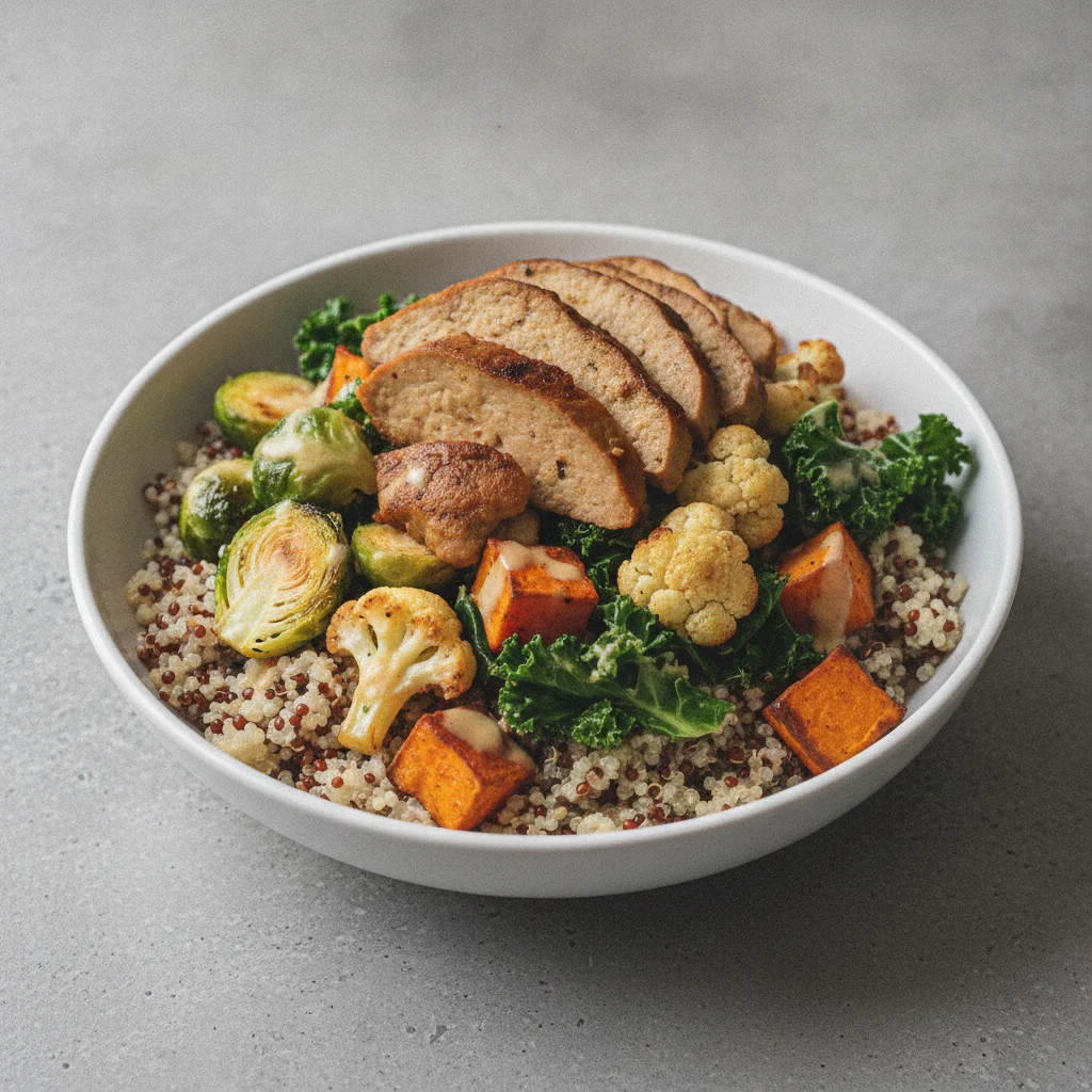 Quinoa Bowl with Seared Seitan Quinoa Bowl with Seared Seitan