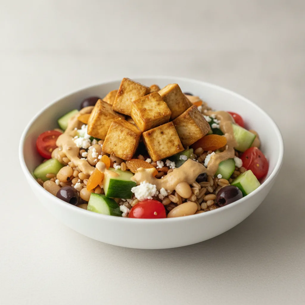 Farro Bowl with Marinated Tofu Farro Bowl with Marinated Tofu
