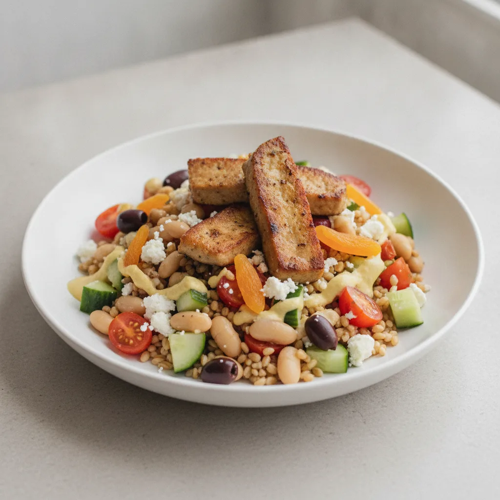 Farro Bowl with Seared Seitan Farro Bowl with Seared Seitan