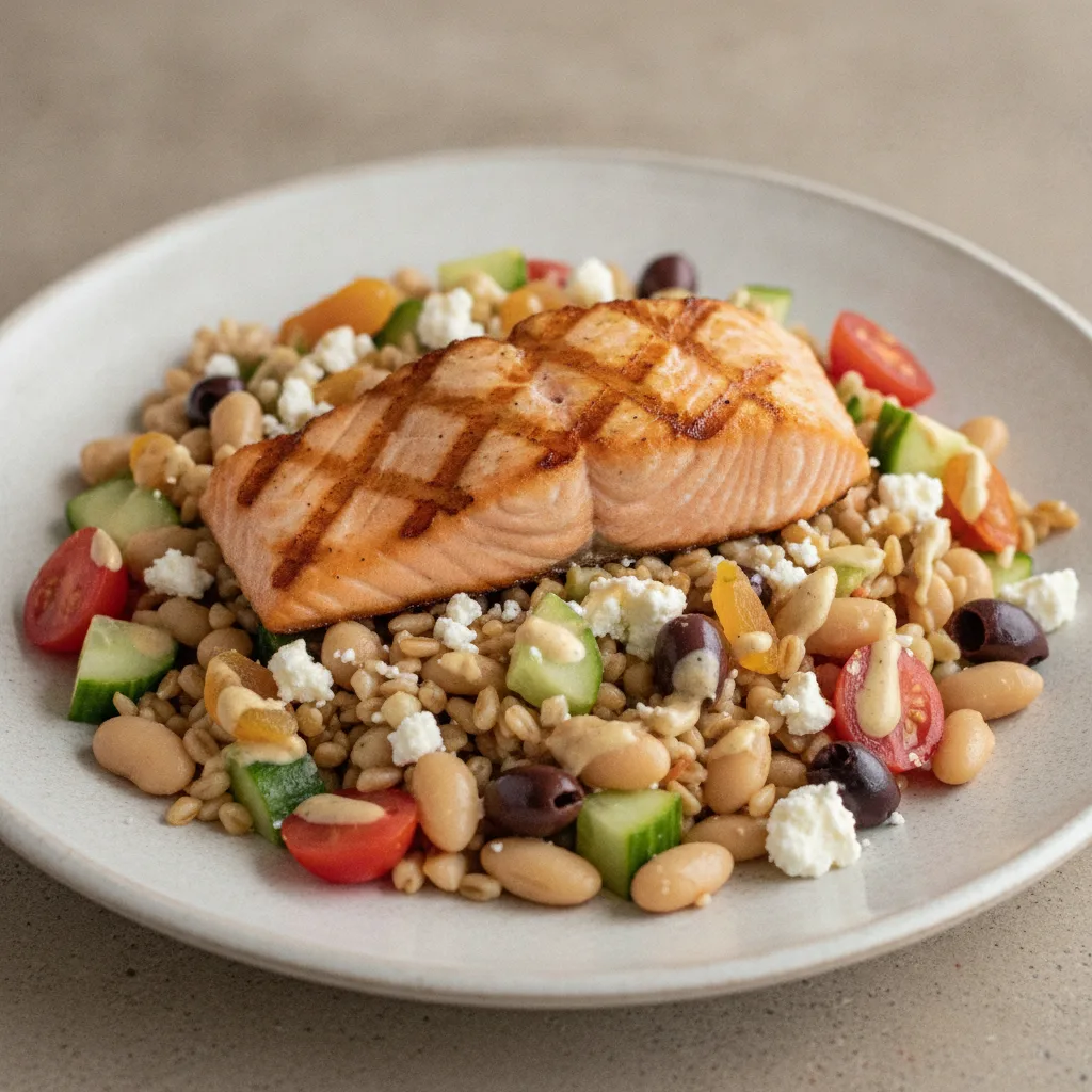 Farro Bowl with Grilled Salmon Farro Bowl with Grilled Salmon