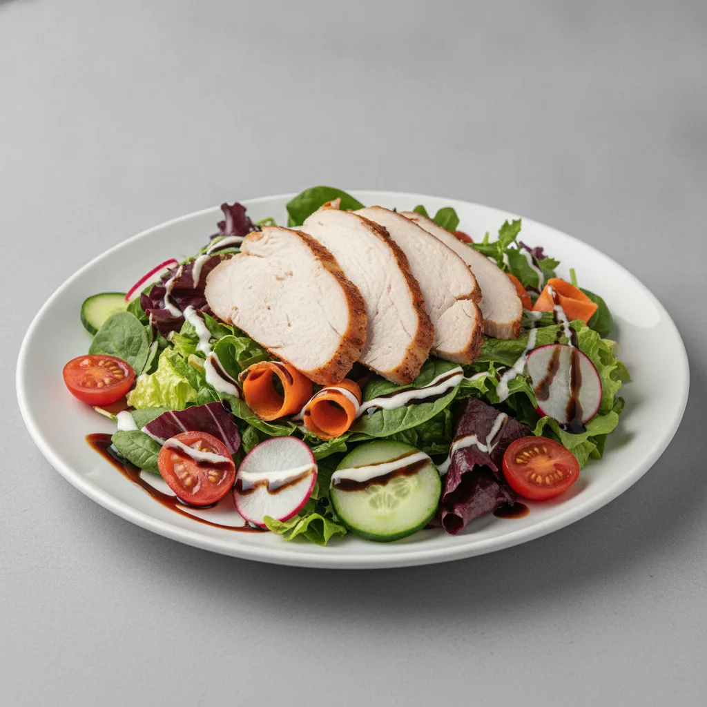 Mixed Greens Salad with Roasted Turkey Mixed Greens Salad with Roasted Turkey