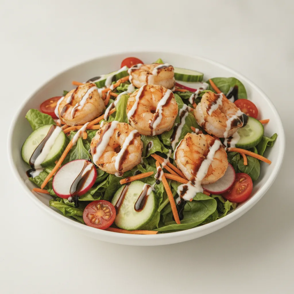 Mixed Greens Salad with Grilled Shrimp Mixed Greens Salad with Grilled Shrimp