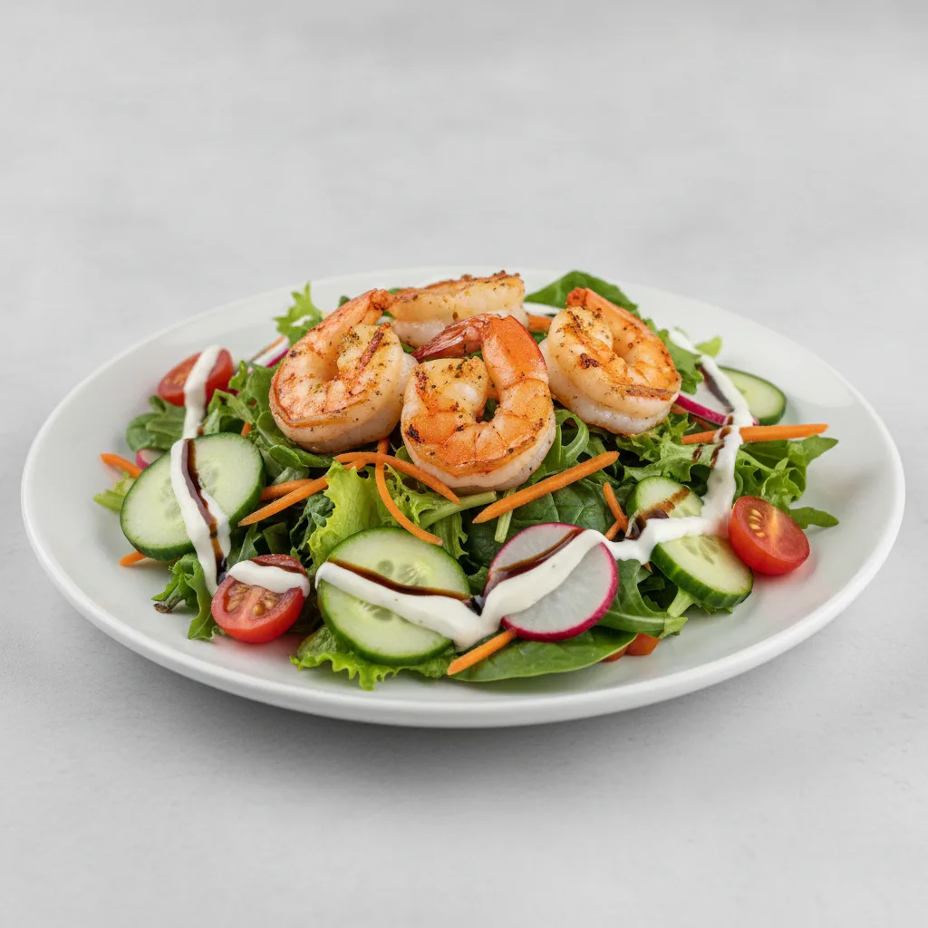 Mixed Greens Salad with Grilled Shrimp Mixed Greens Salad with Grilled Shrimp