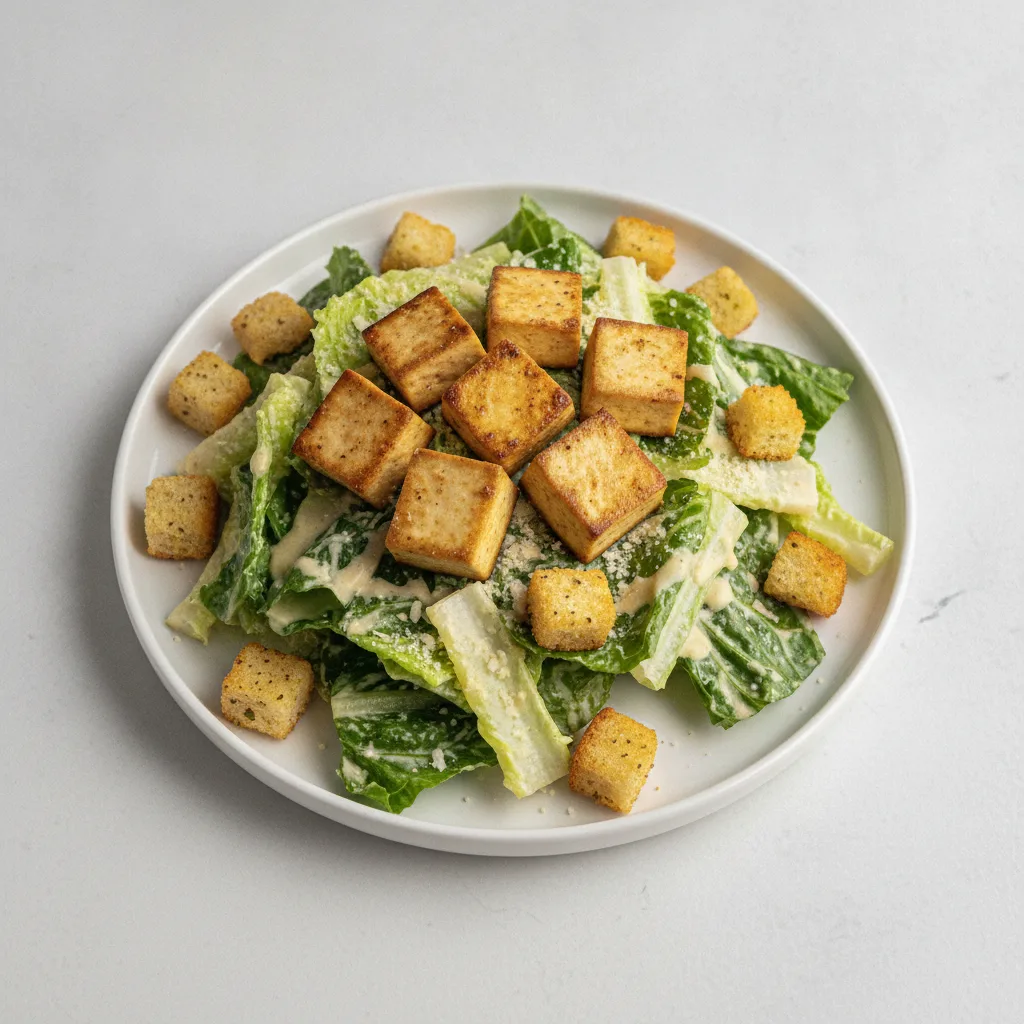 Caesar Salad with Marinated Tofu Caesar Salad with Marinated Tofu