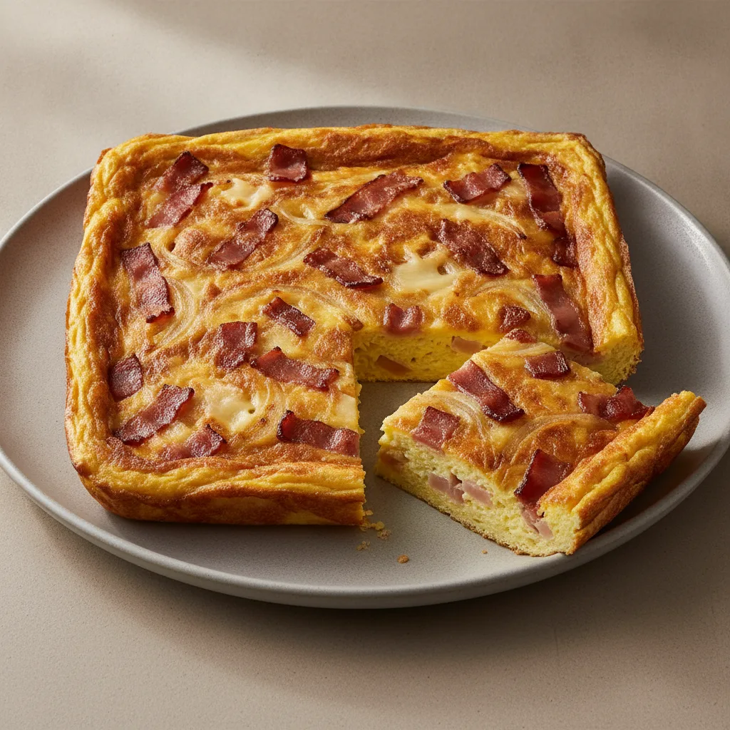 Frittata Half Pan - Pork Bacon, Onion and Swiss Frittata Half Pan - Pork Bacon, Onion and Swiss