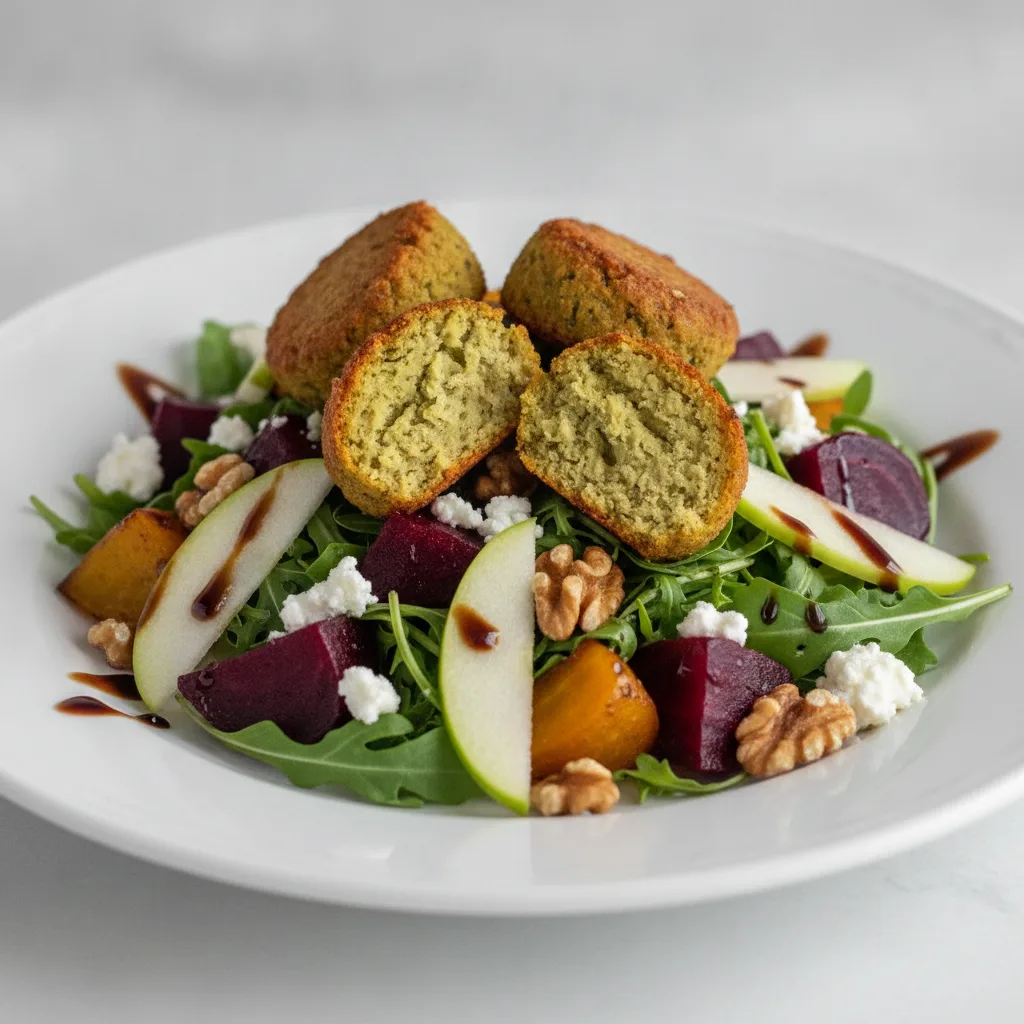 Roasted Beet Salad with Baked Falafel Roasted Beet Salad with Baked Falafel
