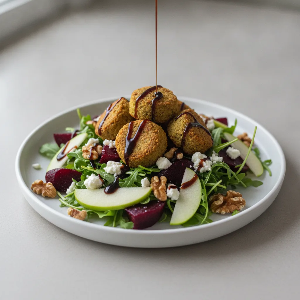 Roasted Beet Salad with Baked Falafel Roasted Beet Salad with Baked Falafel