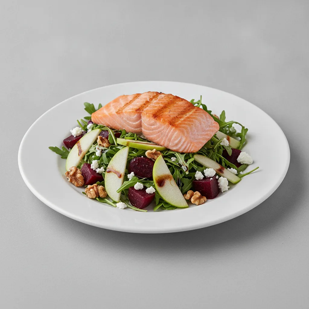 Roasted Beet Salad with Grilled Salmon Roasted Beet Salad with Grilled Salmon