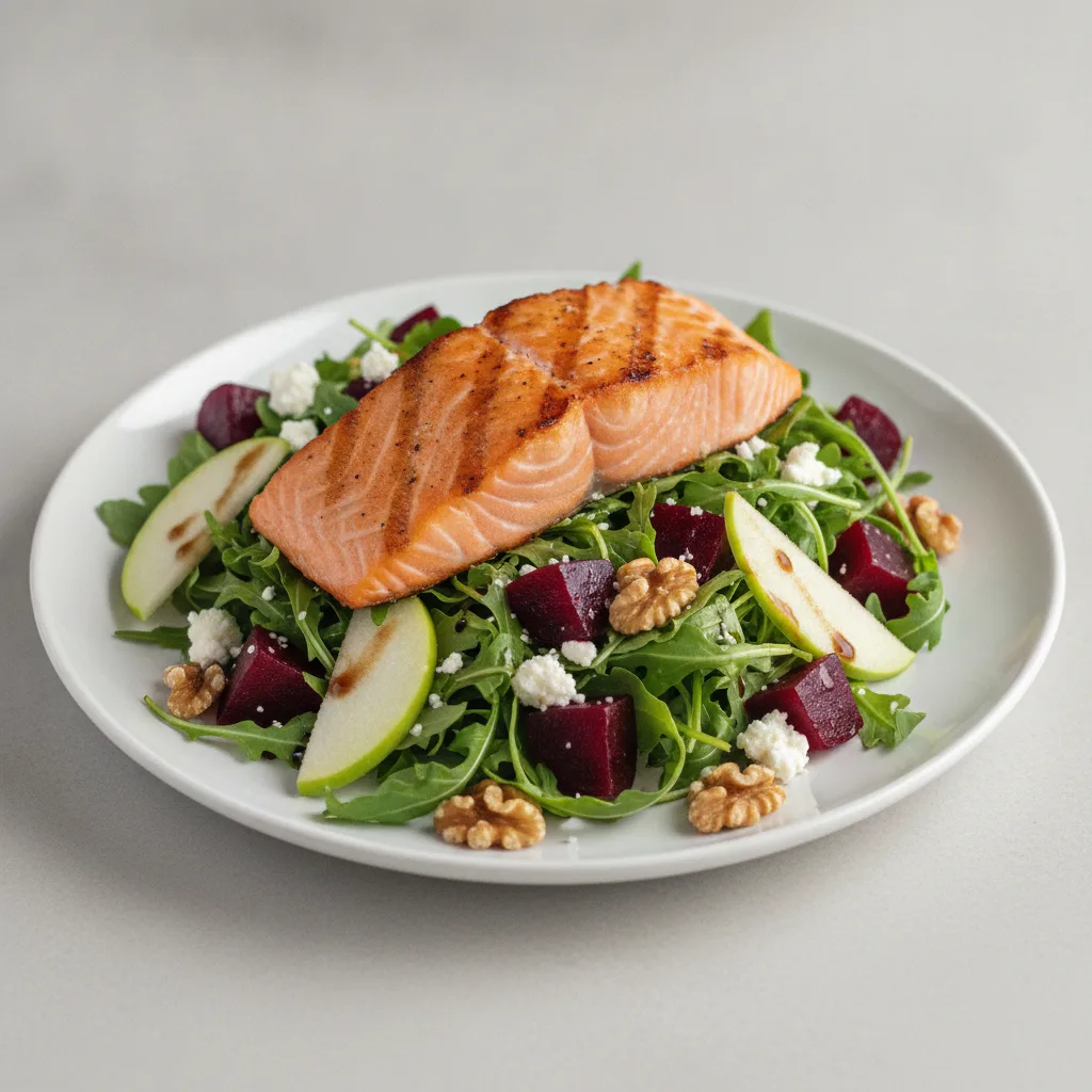 Roasted Beet Salad with Grilled Salmon Roasted Beet Salad with Grilled Salmon