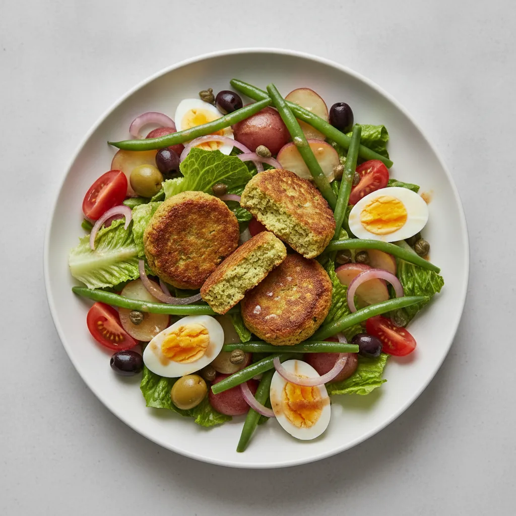 Nicoise Salad with Baked Falafel Nicoise Salad with Baked Falafel