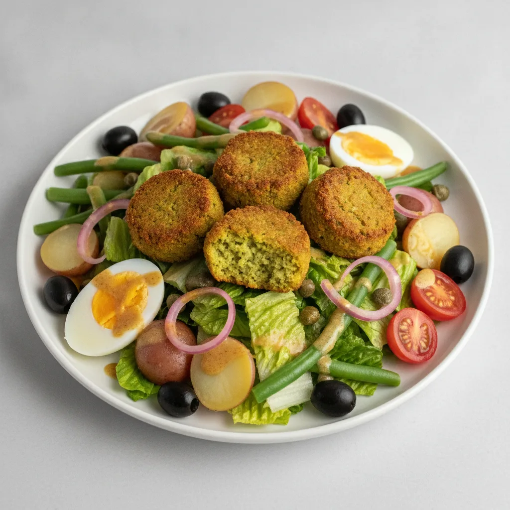 Nicoise Salad with Baked Falafel Nicoise Salad with Baked Falafel