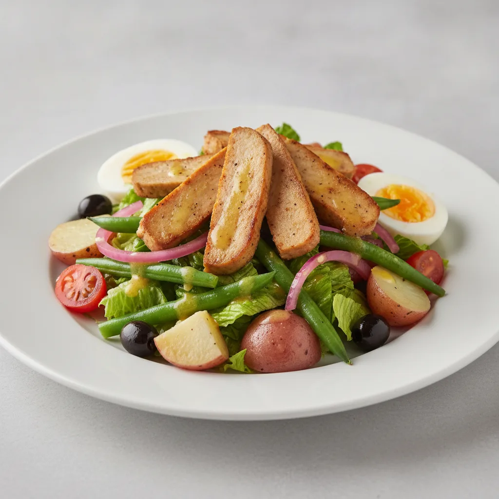 Nicoise Salad with Seared Seitan Nicoise Salad with Seared Seitan