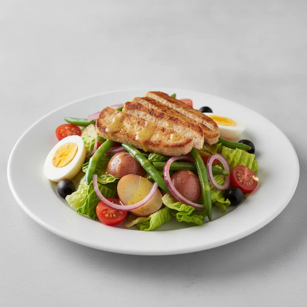 Nicoise Salad with Seared Seitan Nicoise Salad with Seared Seitan