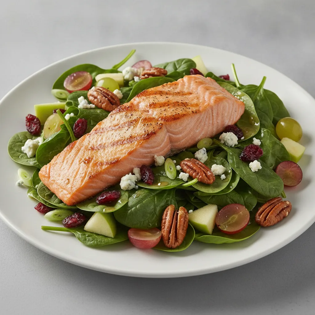 Spinach Salad with Grilled Salmon Spinach Salad with Grilled Salmon
