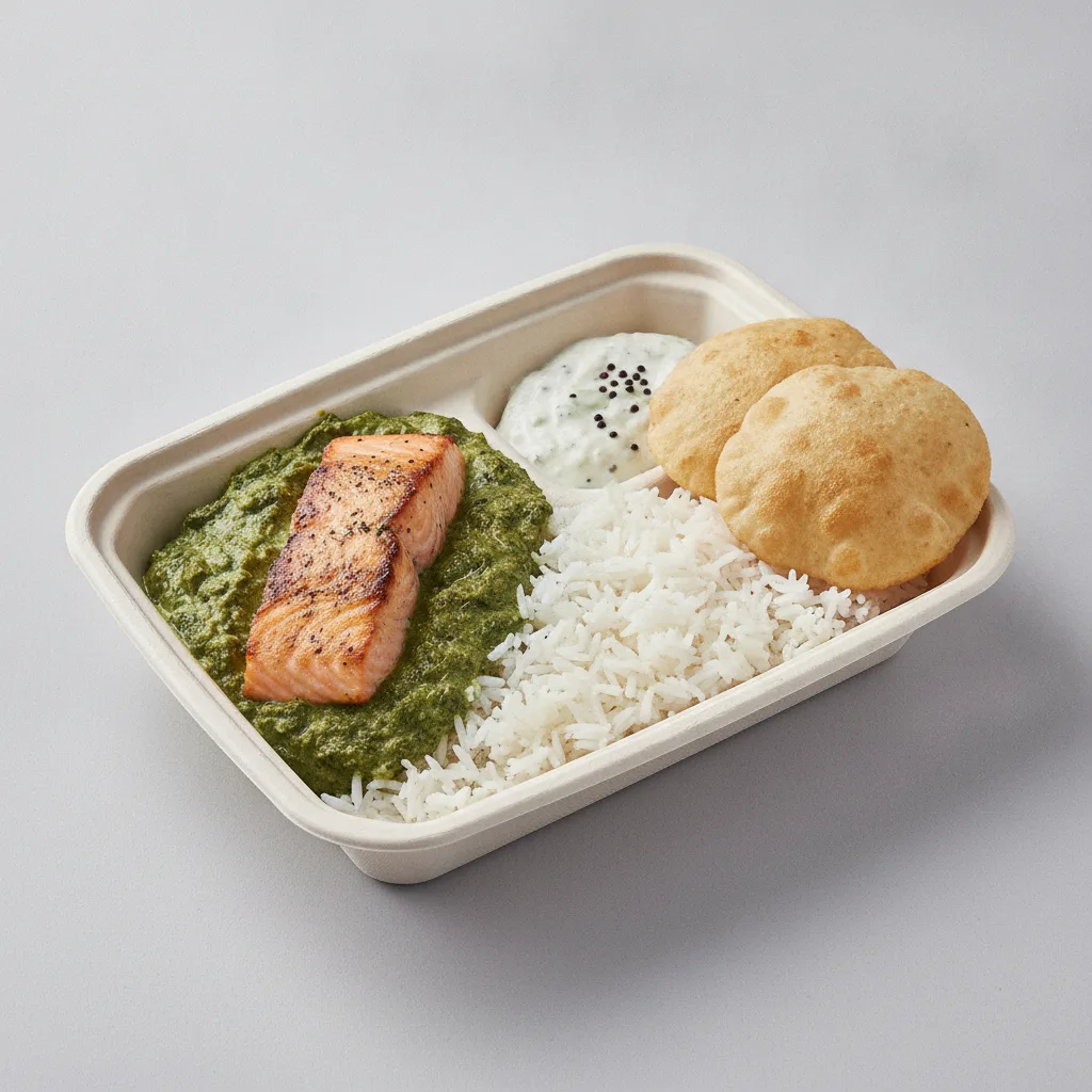 Salmon Saag Lunch Box Salmon Saag Lunch Box