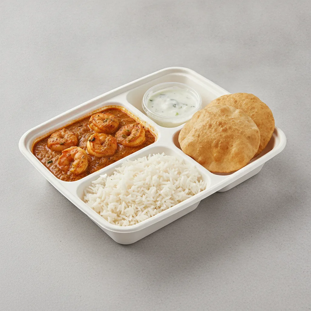 Shrimp Masala Lunch Box Shrimp Masala Lunch Box