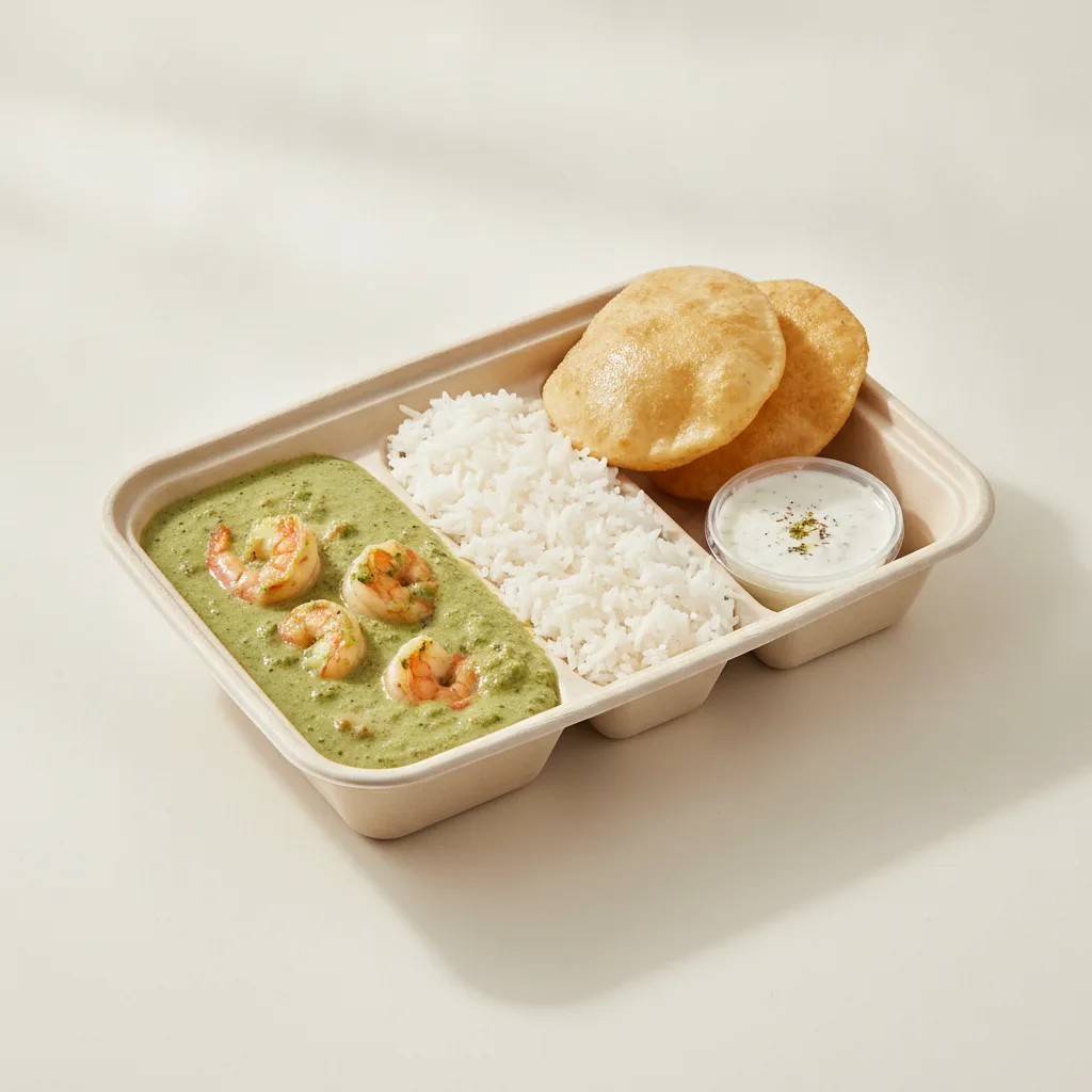 Shrimp Saag Lunch Box Shrimp Saag Lunch Box