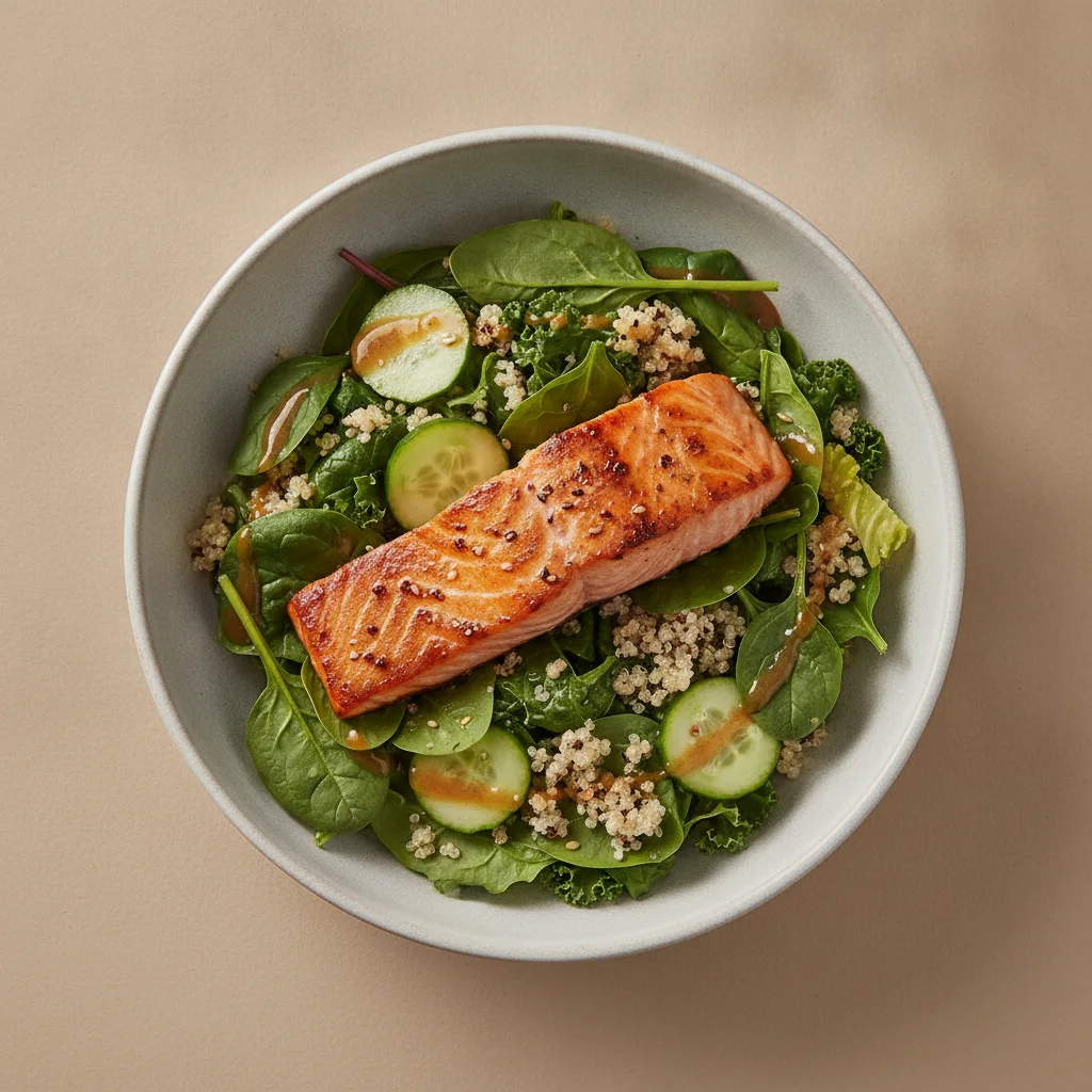 Korean Salmon & Greens Salad