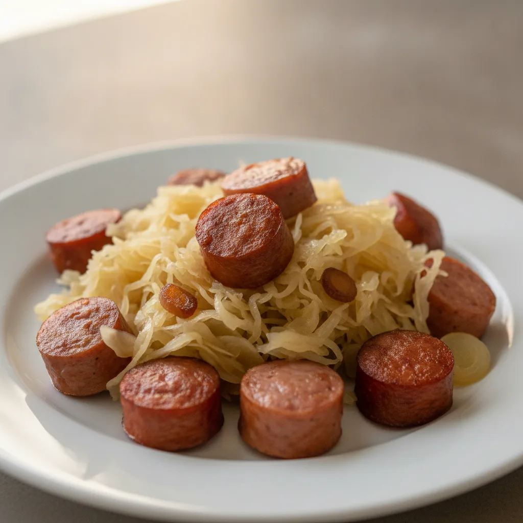 Assorted Sausage Bites with Sauerkraut Assorted Sausage Bites with Sauerkraut