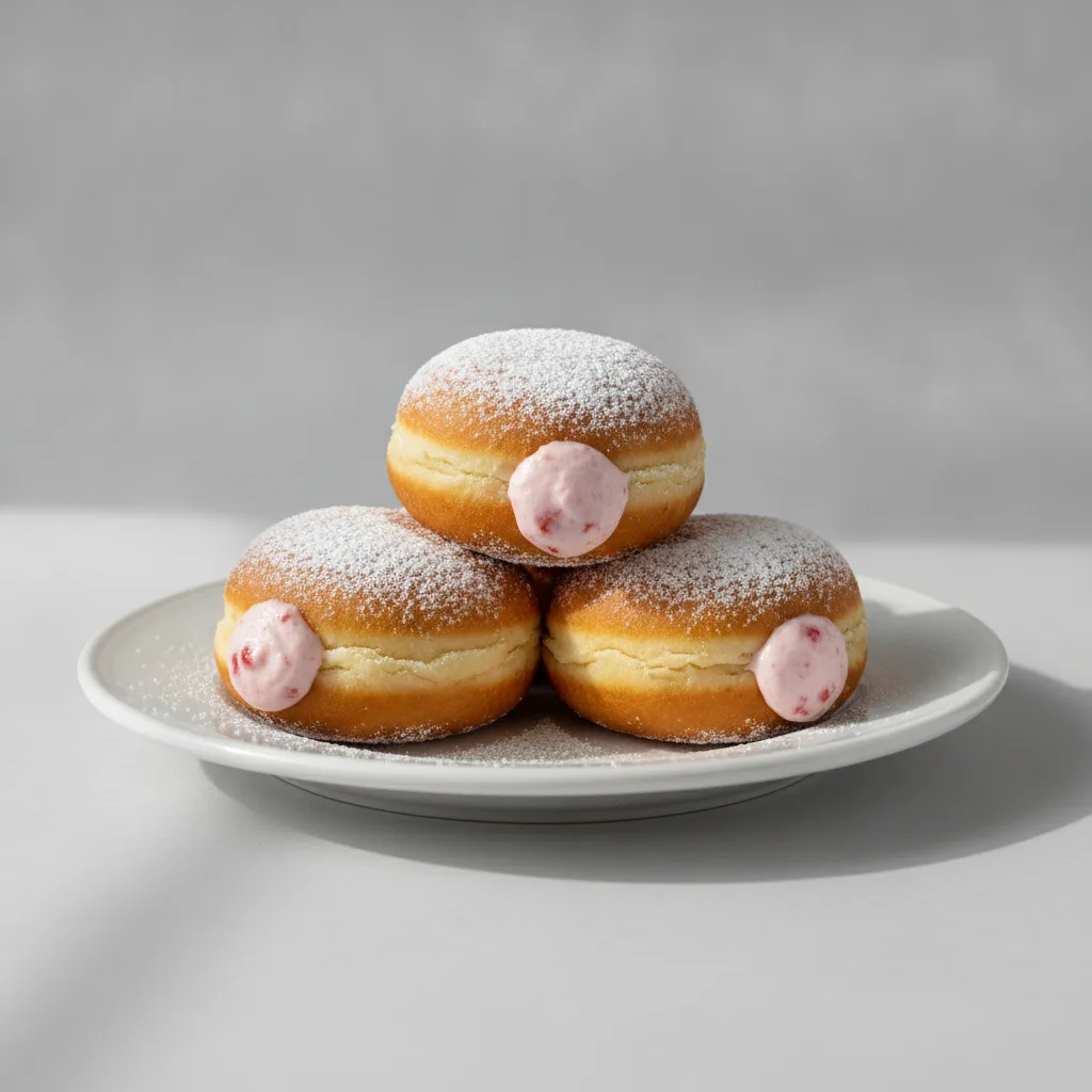 Strawberry Cheesecake Bomboloni Strawberry Cheesecake Bomboloni