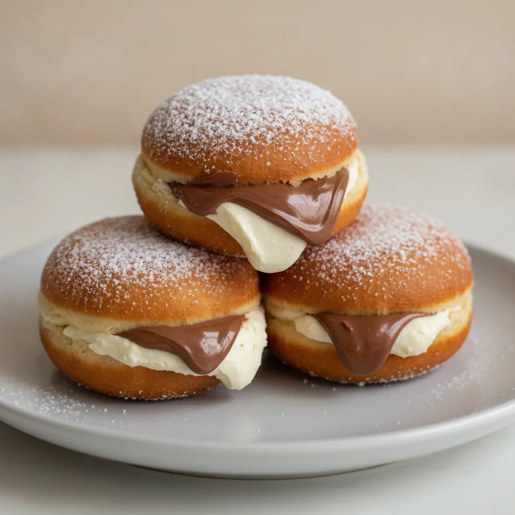 Nutella-Cream Cheese Bomboloni (Vegan) Nutella-Cream Cheese Bomboloni (Vegan)