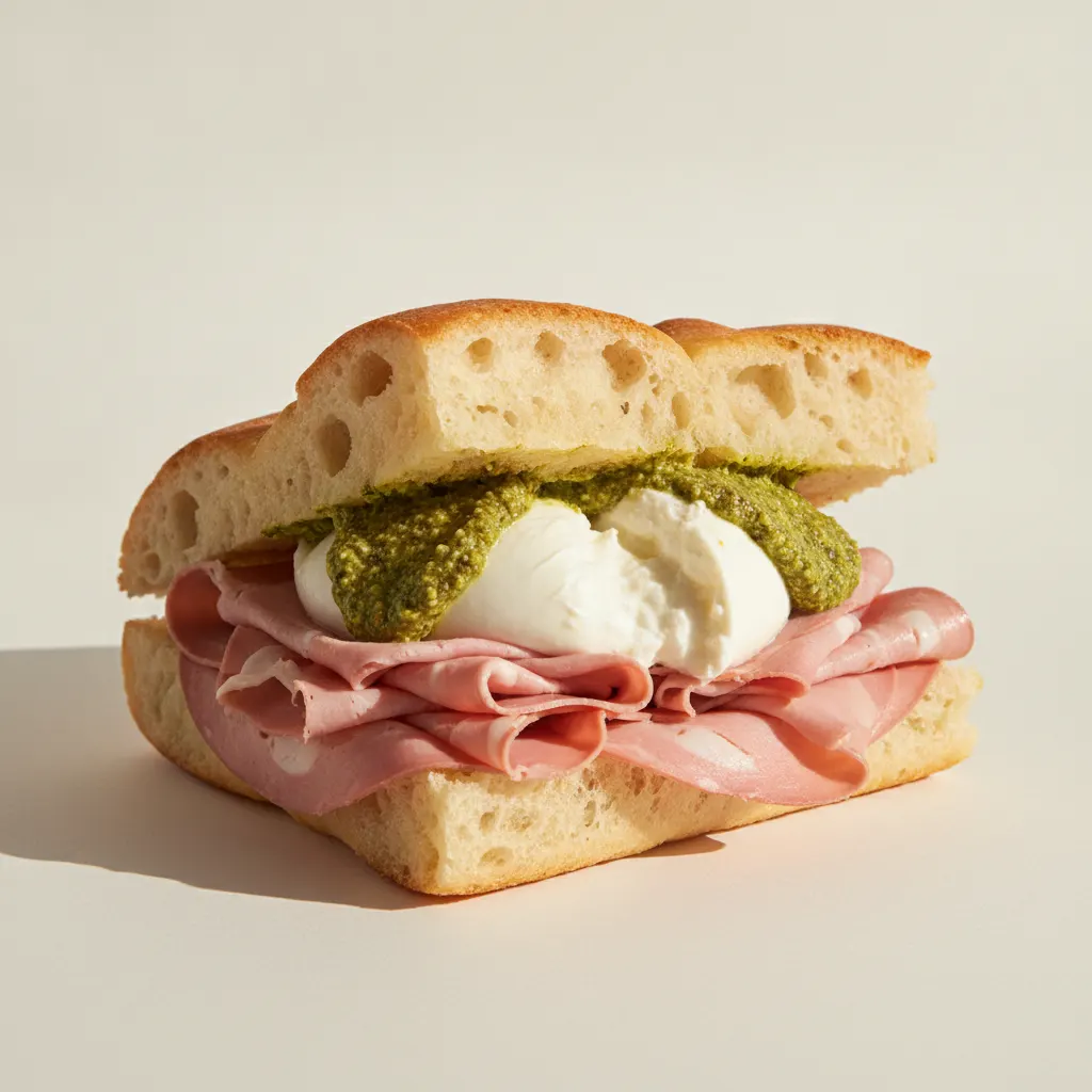 Focaccia Mortadella Sandwich Focaccia Mortadella Sandwich