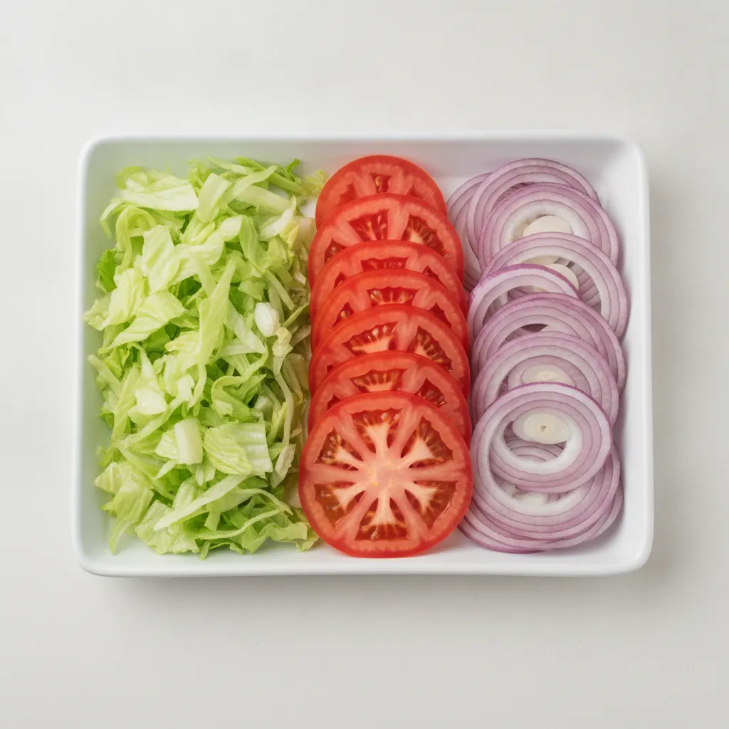 Lettuce, Tomato and Red Onion Tray Lettuce, Tomato and Red Onion Tray