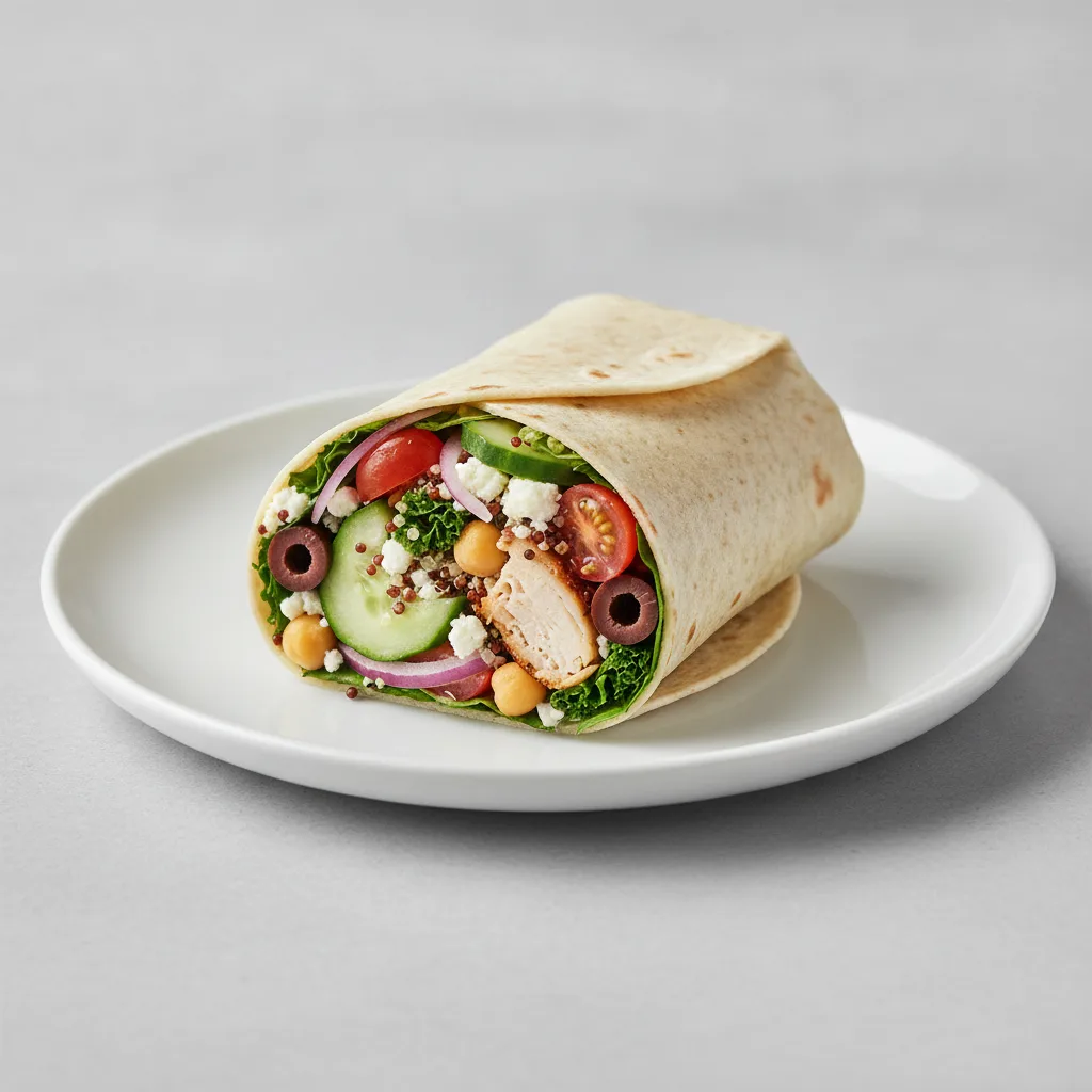 Greek Salad and Chicken Wrap Greek Salad and Chicken Wrap