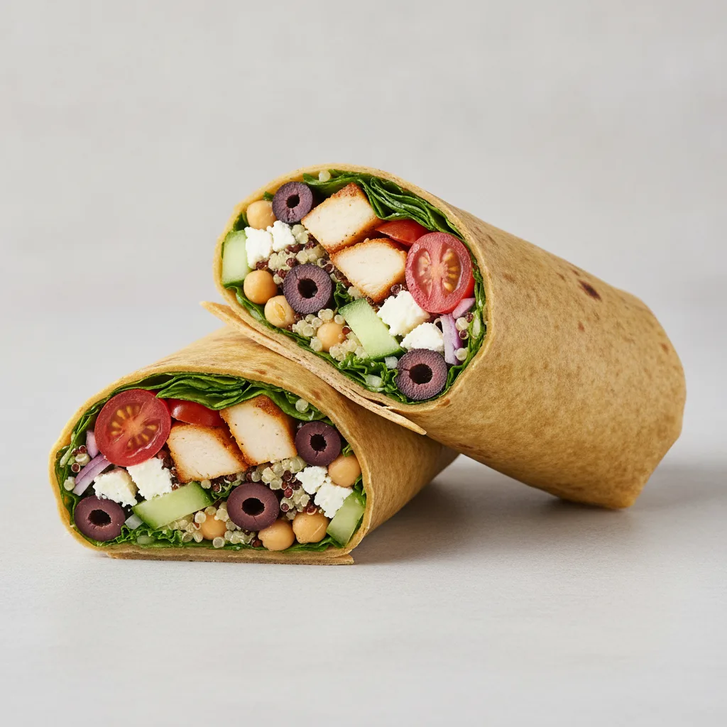 Greek Salad and Chicken GF Wrap Greek Salad and Chicken GF Wrap