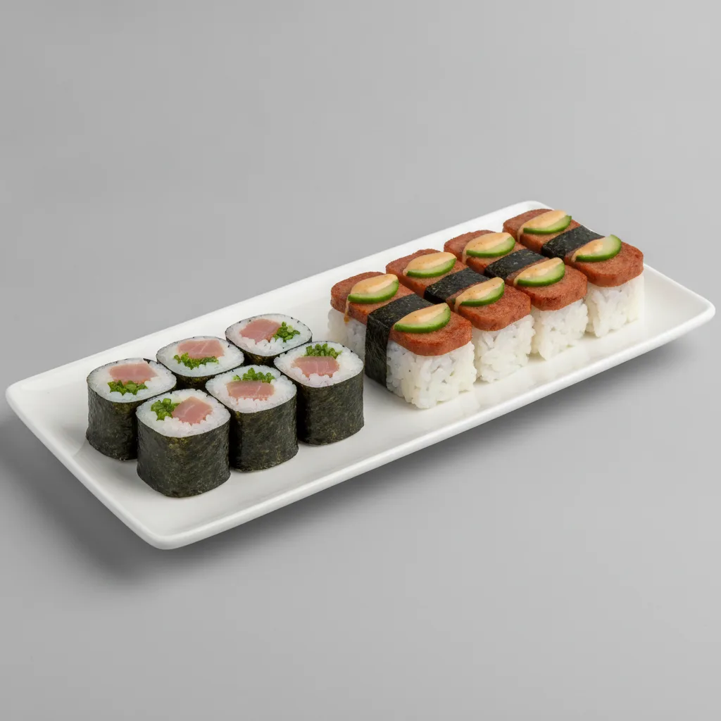 Negihama and Spam Musubi. Negihama and Spam Musubi.