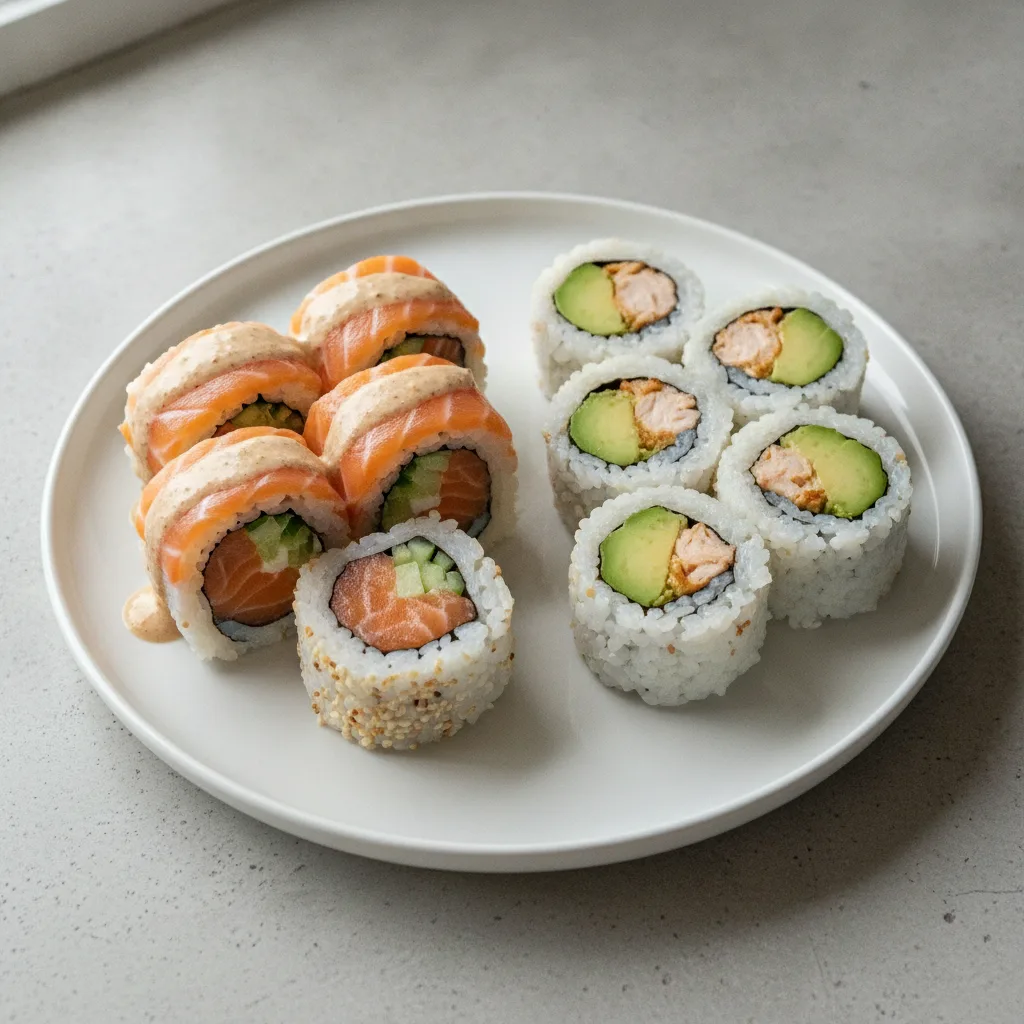 Miso Salmon and Grilled Salmon and Avocado. Miso Salmon and Grilled Salmon and Avocado.