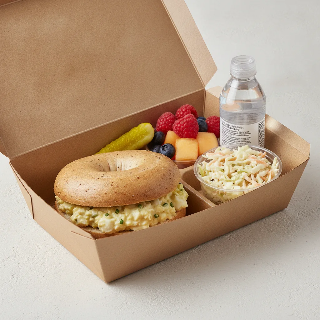 Gluten Free Boxed Lunch — Egg Salad / Bottled Water Gluten Free Boxed Lunch — Egg Salad / Bottled Water