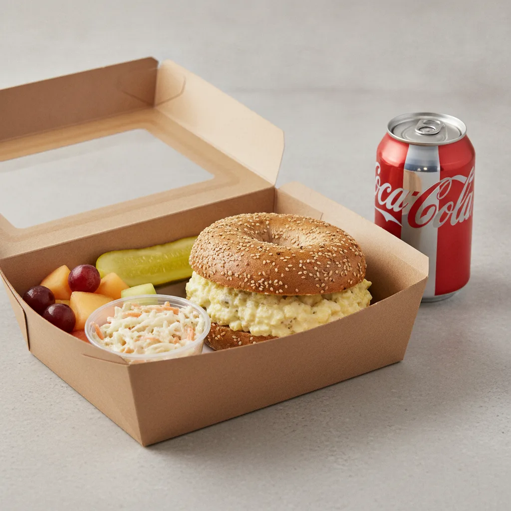 Gluten Free Boxed Lunch — Egg Salad / Regular Soda Gluten Free Boxed Lunch — Egg Salad / Regular Soda