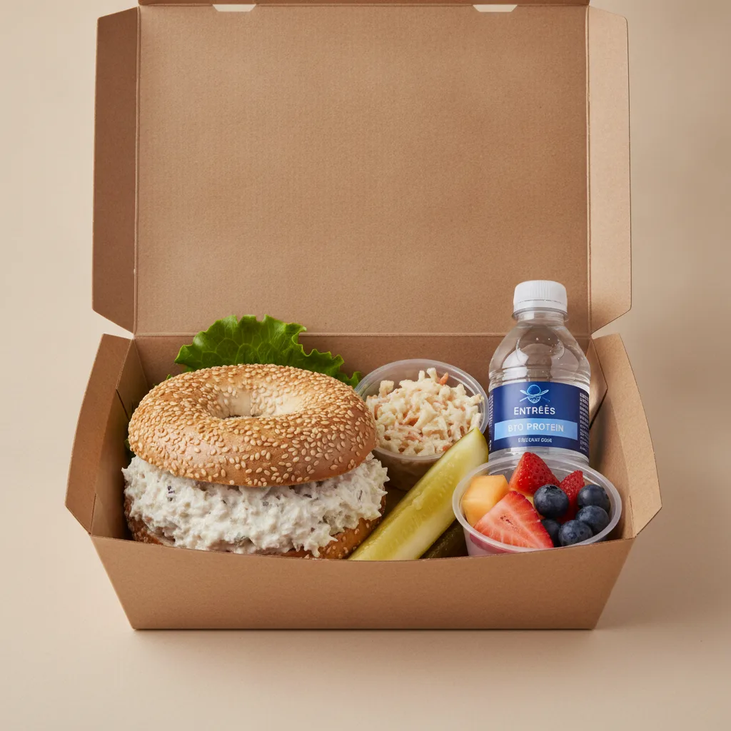 Gluten Free Boxed Lunch — Zucker's Classic Whitefish Salad / Bottled Water Gluten Free Boxed Lunch — Zucker's Classic Whitefish Salad / Bottled Water
