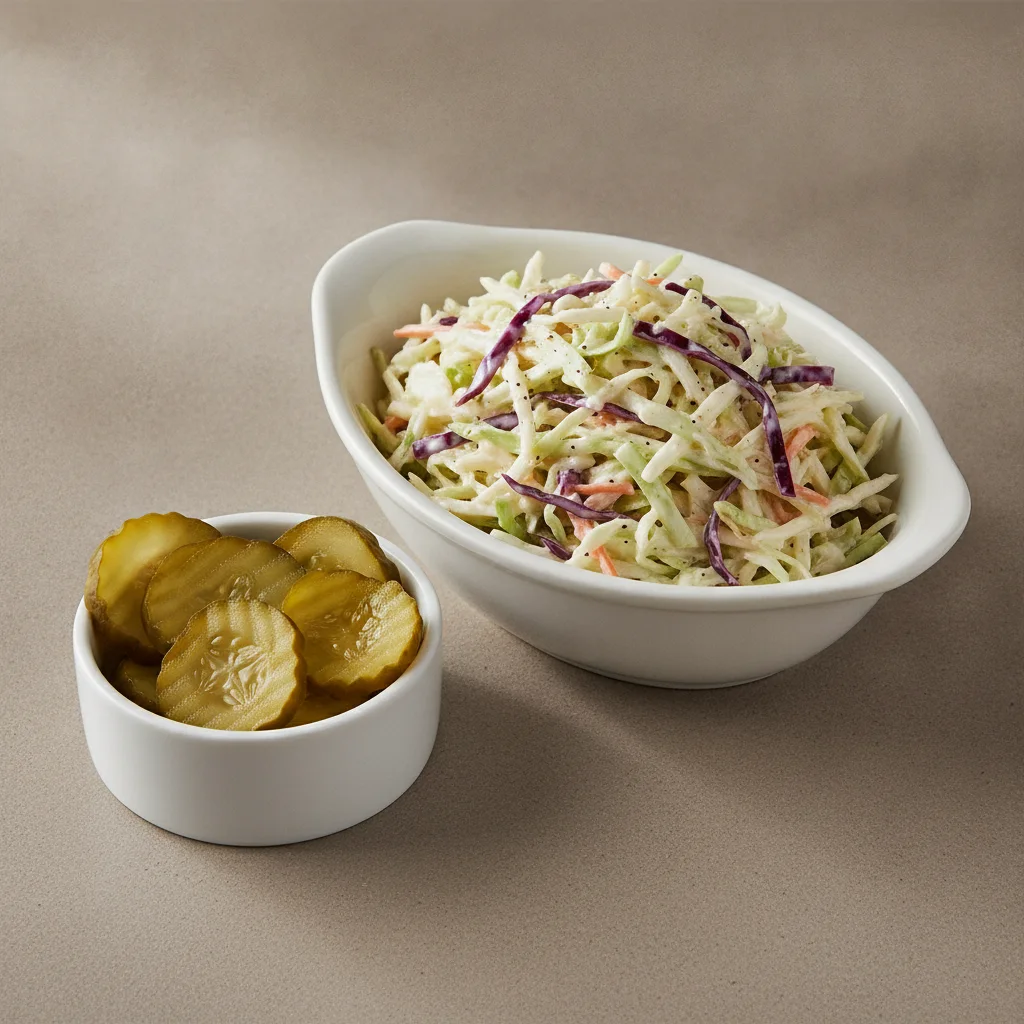 Side Pickles and Coleslaw Side Pickles and Coleslaw