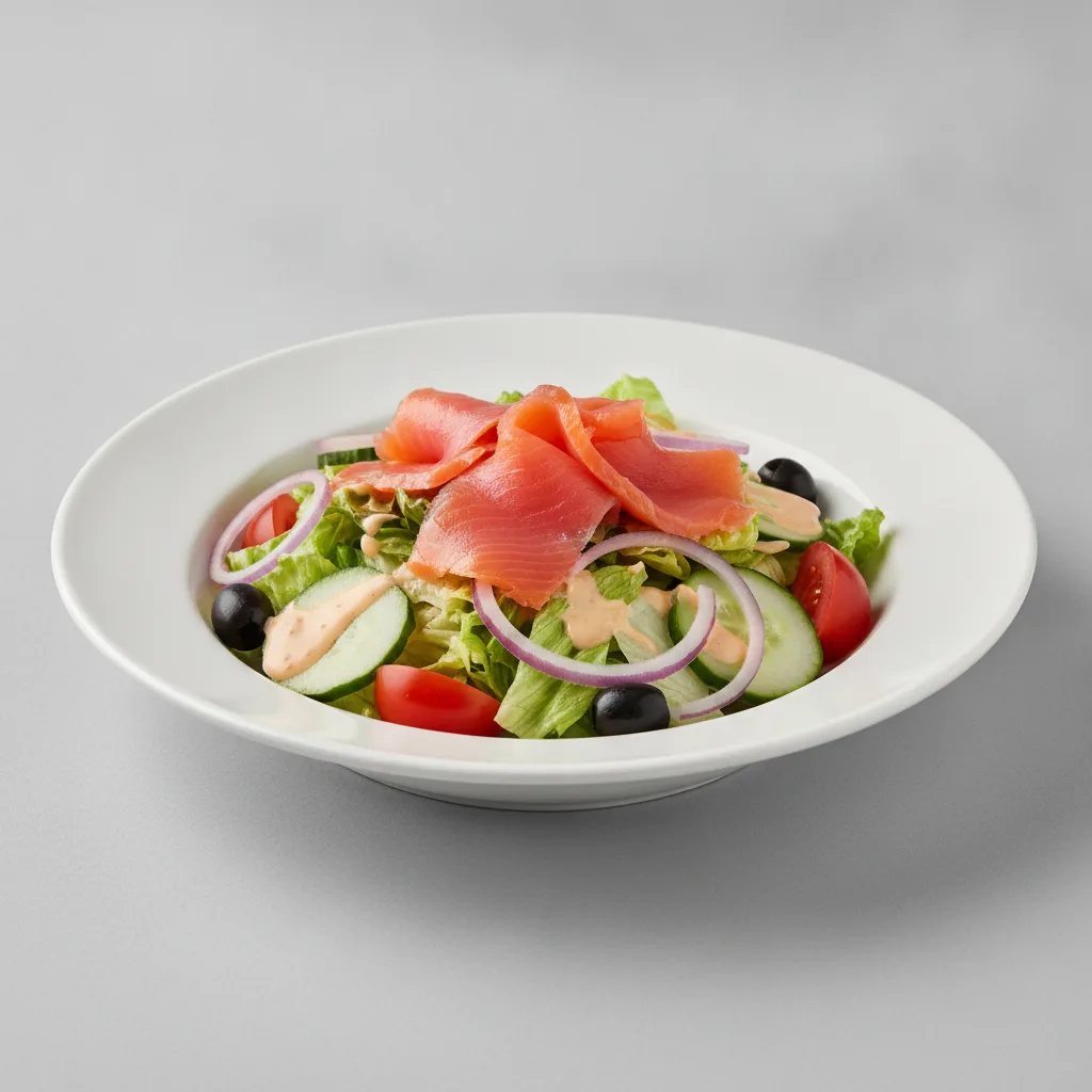 Garden Salad - Russian With Smoked Salmon Garden Salad - Russian With Smoked Salmon
