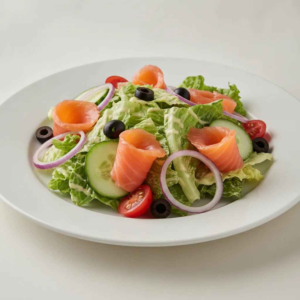 Garden Salad - Caesar With Smoked Salmon Garden Salad - Caesar With Smoked Salmon