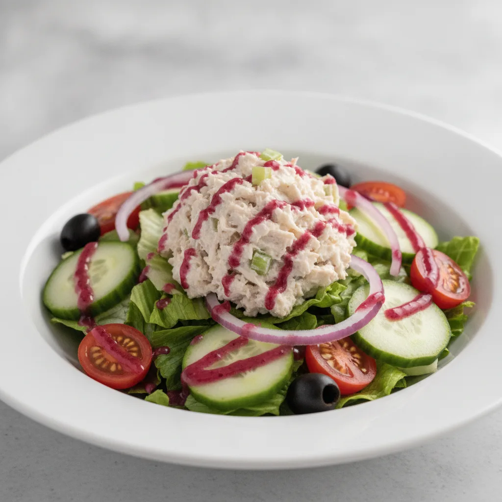 Garden Salad - Raspberry Vinaigrette With Chicken Salad Garden Salad - Raspberry Vinaigrette With Chicken Salad