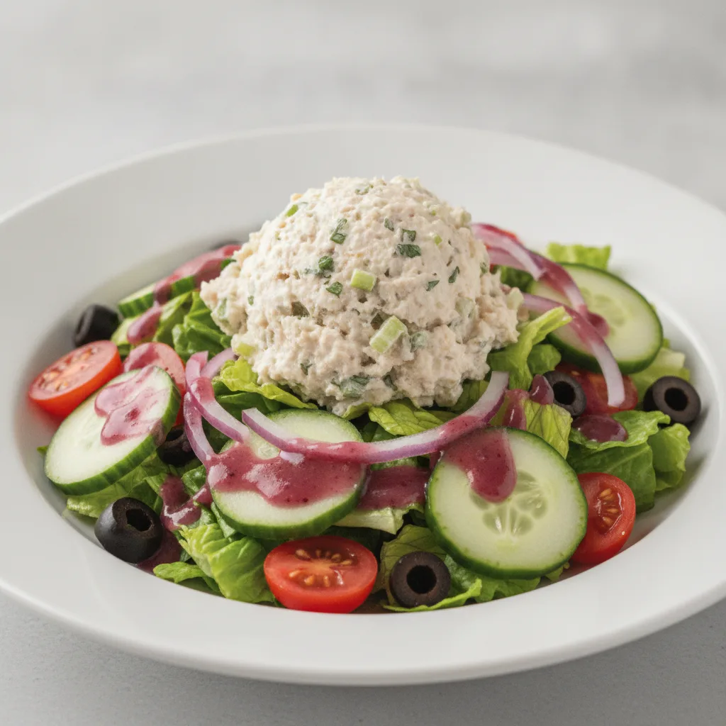 Garden Salad - Red Wine Vinaigrette With Chicken Salad Garden Salad - Red Wine Vinaigrette With Chicken Salad