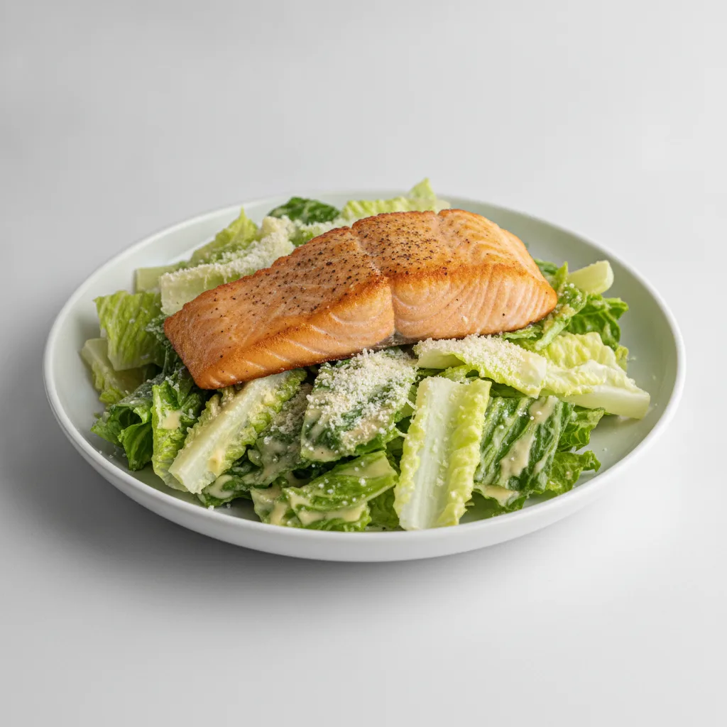 Caesar Salad With Baked Salmon Caesar Salad With Baked Salmon