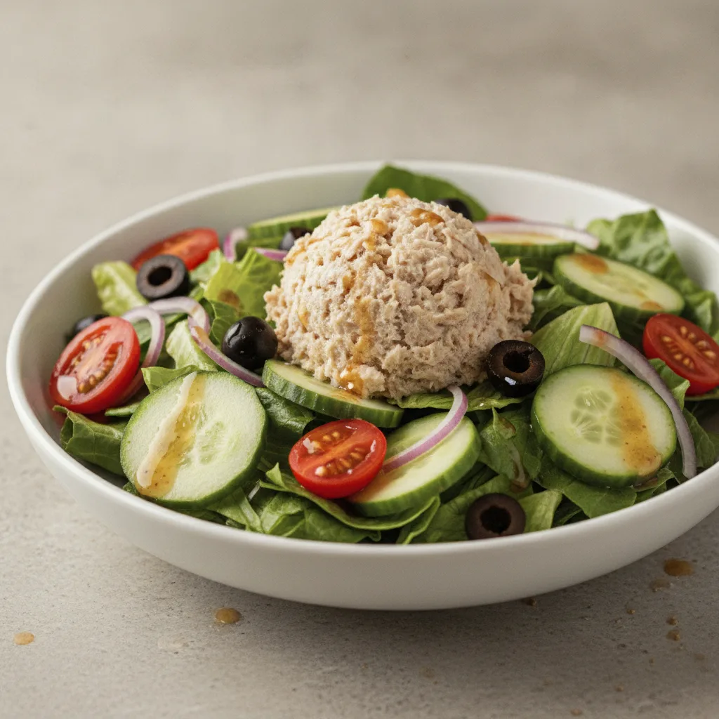 Garden Salad - Balsamic With Tuna Salad Garden Salad - Balsamic With Tuna Salad