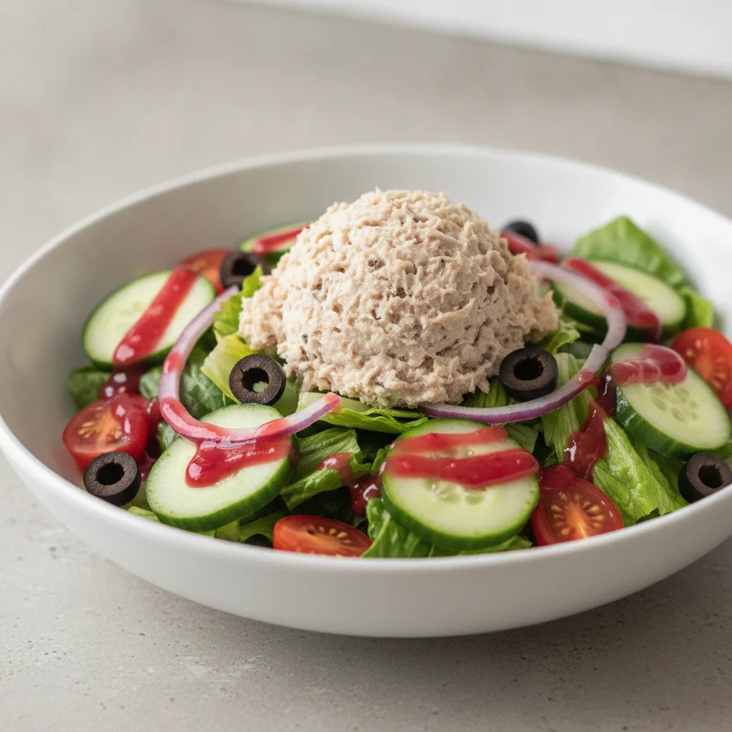 Garden Salad - Raspberry Vinaigrette With Tuna Salad Garden Salad - Raspberry Vinaigrette With Tuna Salad