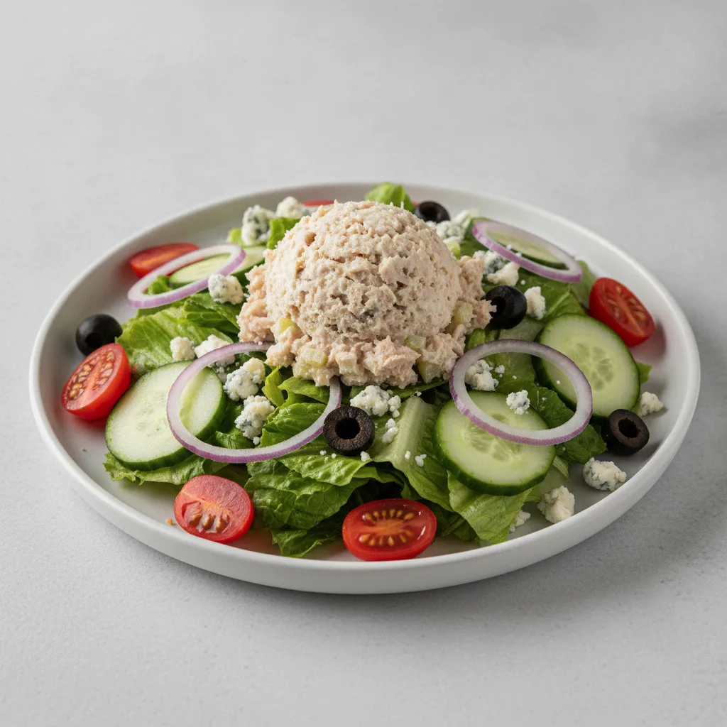 Garden Salad - Blue Cheese With Tuna Salad Garden Salad - Blue Cheese With Tuna Salad