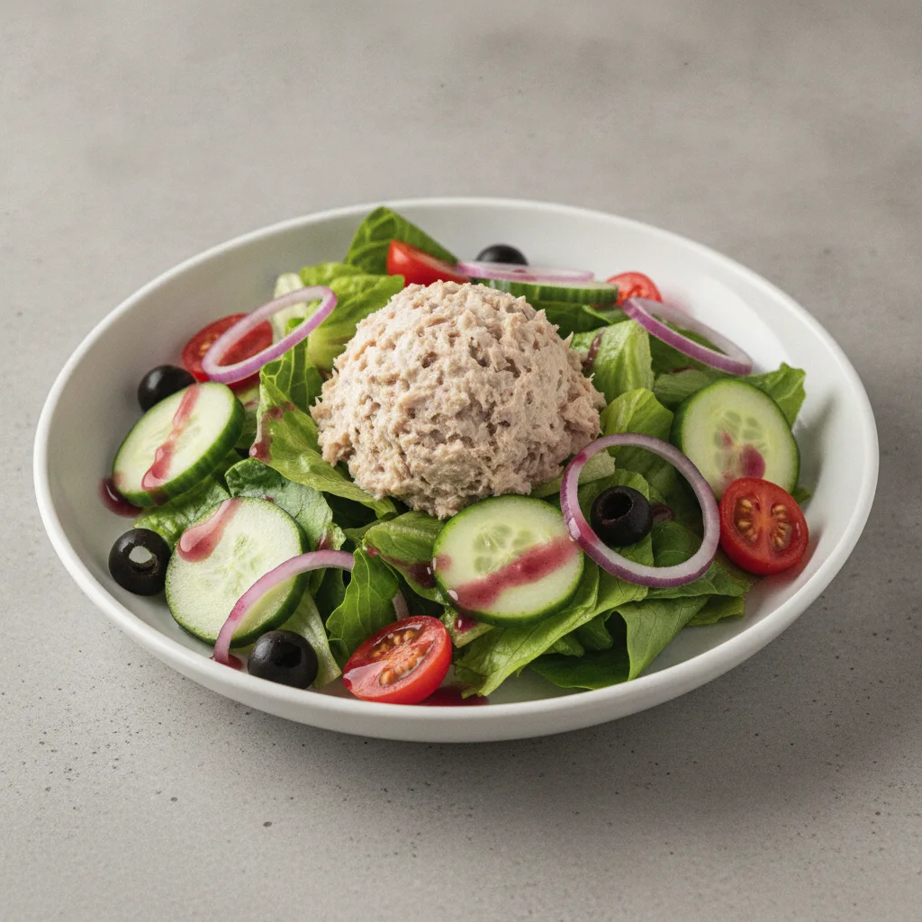 Garden Salad - Red Wine Vinaigrette With Tuna Salad Garden Salad - Red Wine Vinaigrette With Tuna Salad