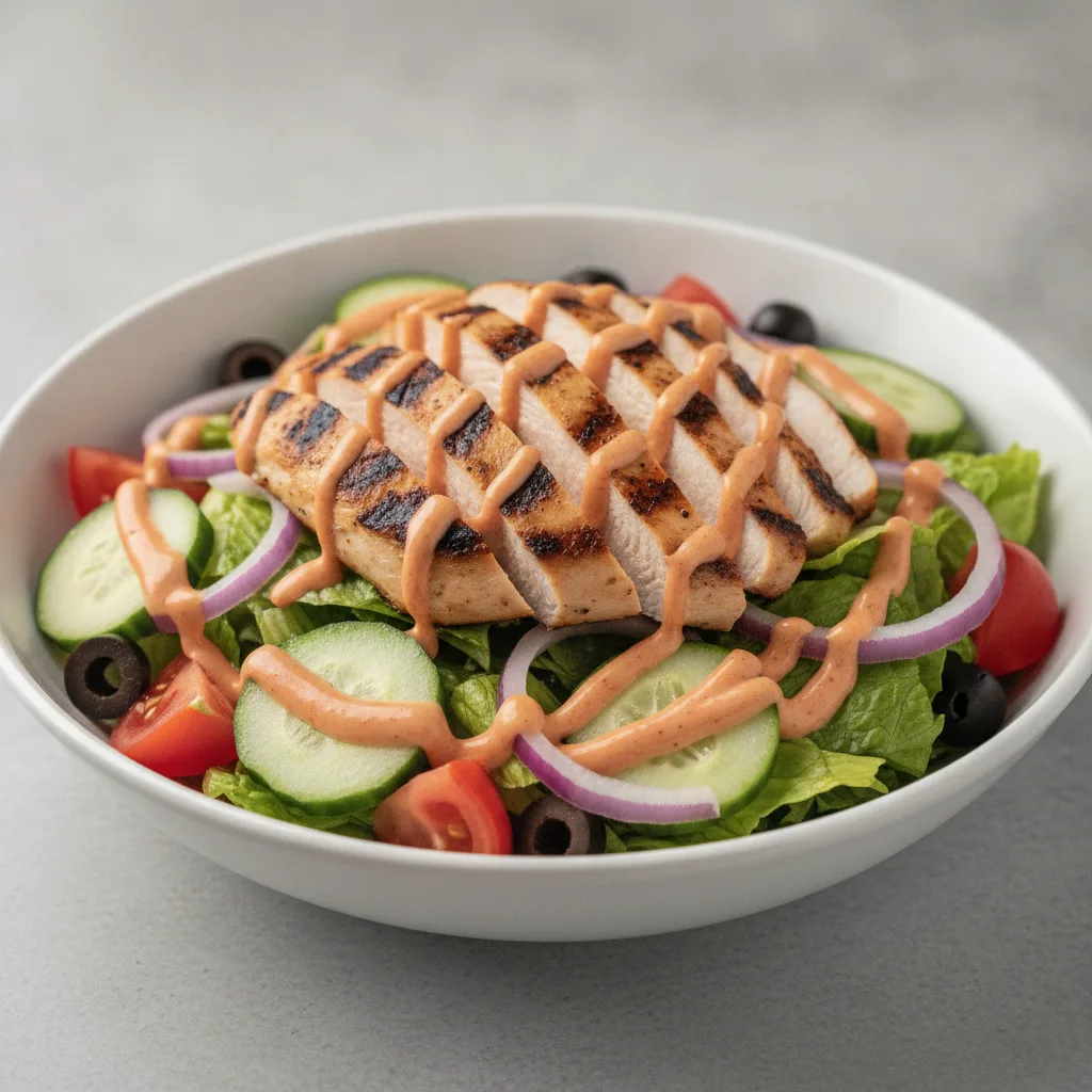 Garden Salad - Russian With Grilled Chicken Garden Salad - Russian With Grilled Chicken