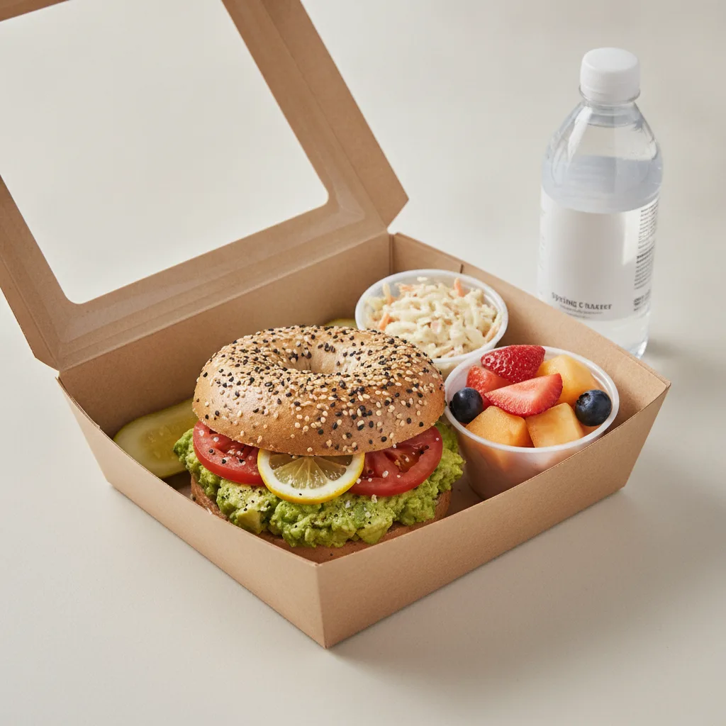 Gluten Free Boxed Lunch — The Avocado Toast / Bottled Water Gluten Free Boxed Lunch — The Avocado Toast / Bottled Water