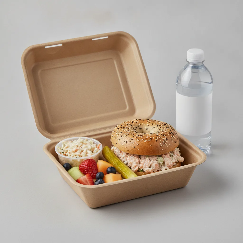 Gluten Free Boxed Lunch — Salmon Salad / Bottled Water Gluten Free Boxed Lunch — Salmon Salad / Bottled Water