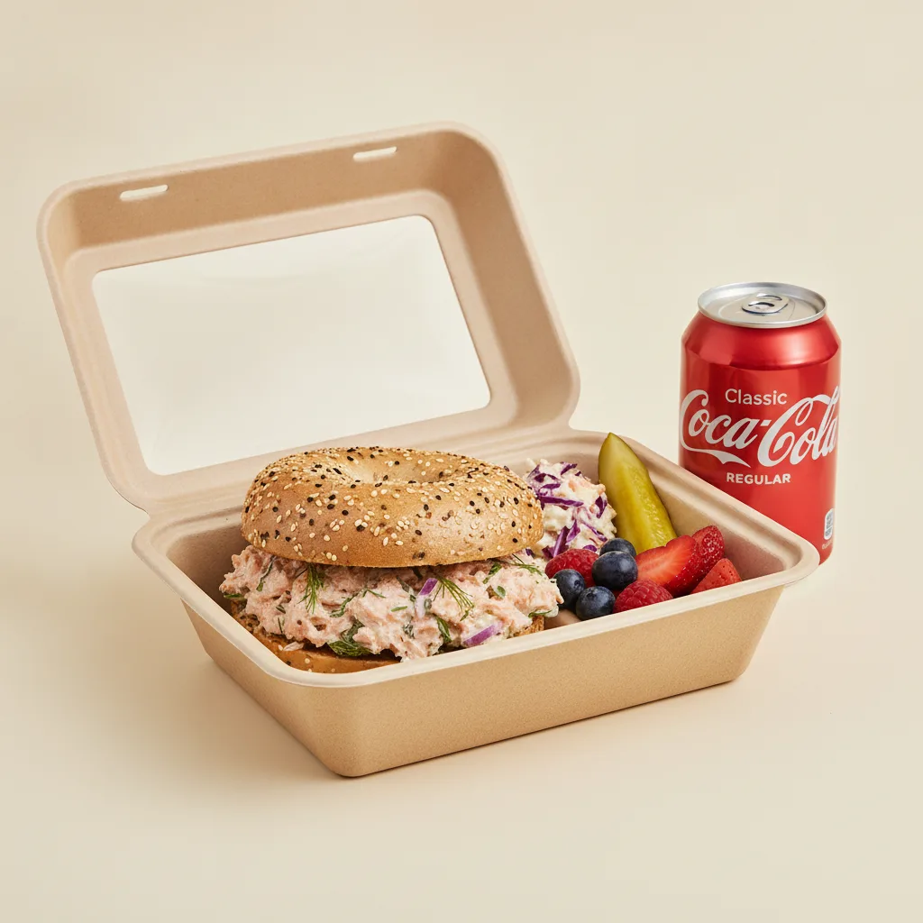 Gluten Free Boxed Lunch — Salmon Salad / Regular Soda Gluten Free Boxed Lunch — Salmon Salad / Regular Soda